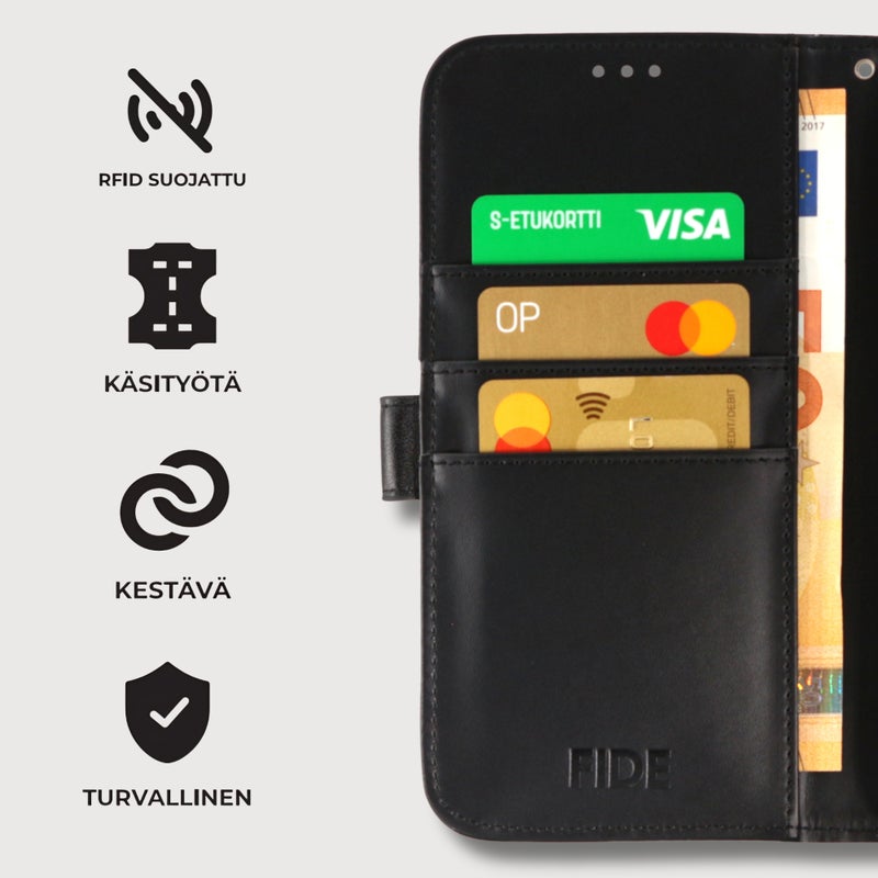 Samsung Galaxy S25 Ultra 5G FIDE&reg; lompakkokotelo, musta